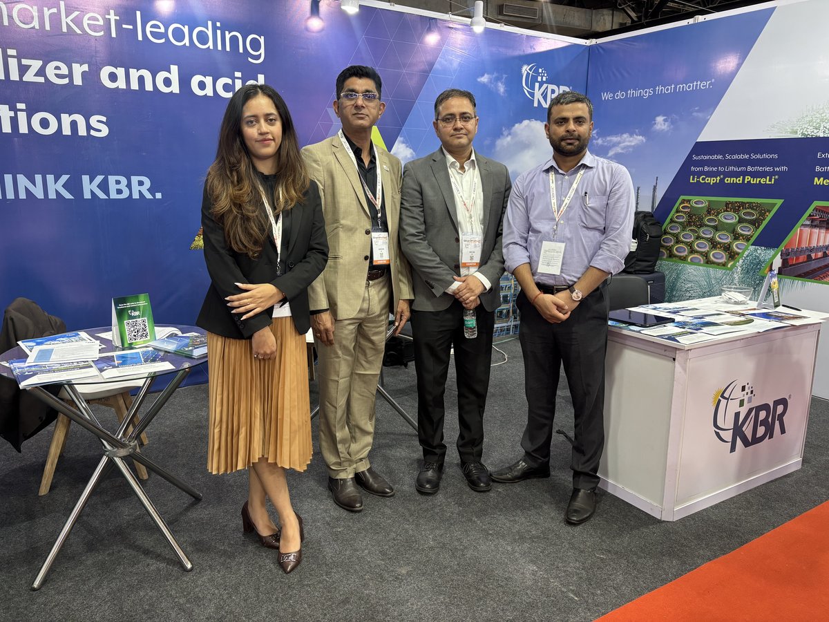 KBR India colleagues at the company's exhibition booth during the Chemprotech trade show